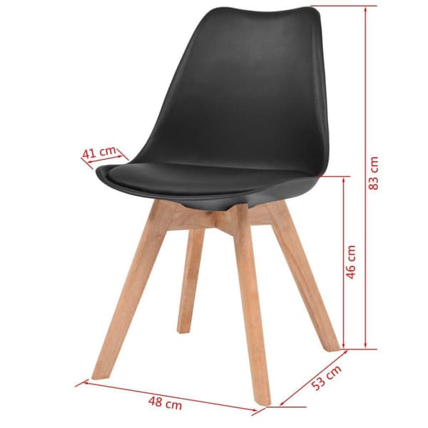 vidaXL Matstolar 6 st svart plast