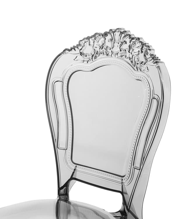 Set av 2 Middagsstolar Svart Transparent Akryl Stabil Rygg Armlös Stapelbar Vintage Modern Design
