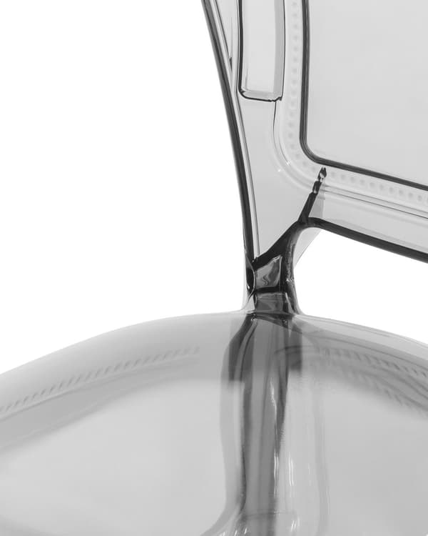 Set av 2 Middagsstolar Svart Transparent Akryl Stabil Rygg Armlös Stapelbar Vintage Modern Design