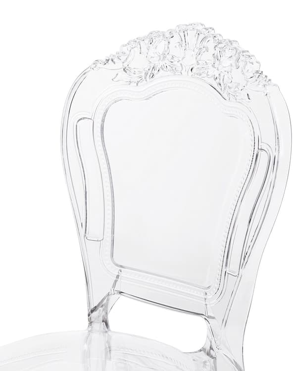 Set av 2 Middagsstolar Transparent Akryl Stabil Rygg Armlös Stapelbar Vintage Modern Design
