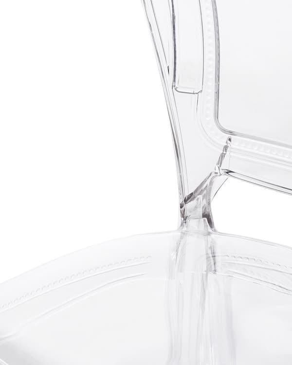 Set av 2 Middagsstolar Transparent Akryl Stabil Rygg Armlös Stapelbar Vintage Modern Design