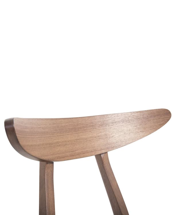 Set av 2 Middagsstolar Vit Konstläder Sits Mörk Träram Armstödslös Rustik Design