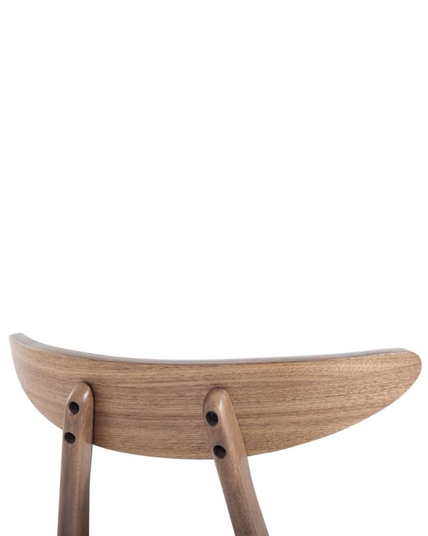 Set av 2 Middagsstolar Vit Konstläder Sits Mörk Träram Armstödslös Rustik Design