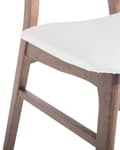 Miniatyrbild 8 av 10: Set av 2 Middagsstolar Vit Konstläder Sits Mörk Träram Armstödslös Rustik Design