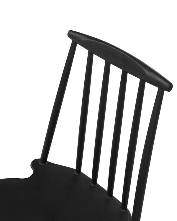 Stol 2 st Svart Syntetiskt Material Lamellryggstöd Traditionell Design
