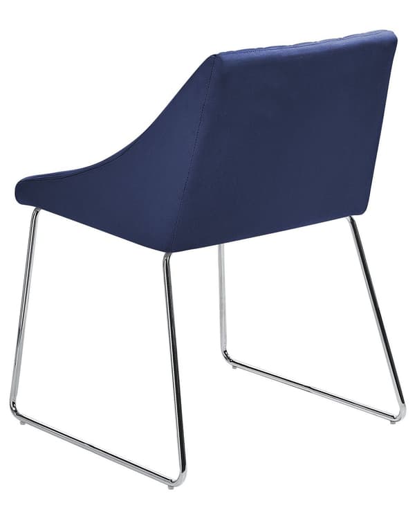 Stol 2 st Marinblå Sammet Metallben Modern