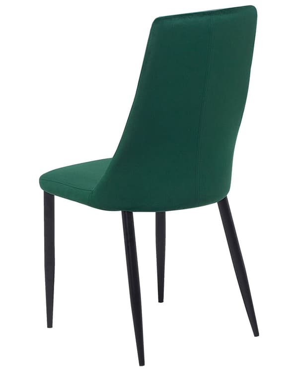 Set med 2 matstolar Grön Sammetsklädd Sits Hög Rygg