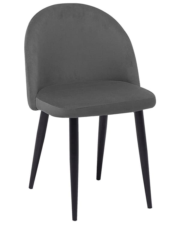 Stol 2 st Grå Sammet Tyg Modern Retro Design