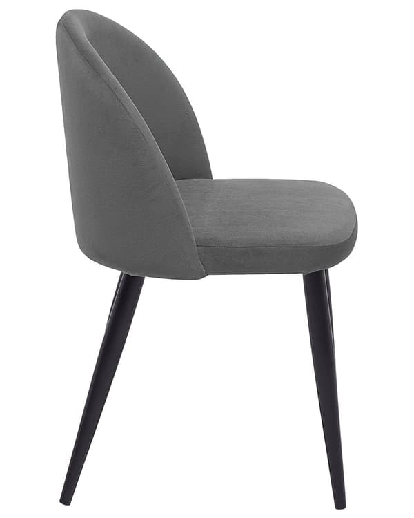 Stol 2 st Grå Sammet Tyg Modern Retro Design