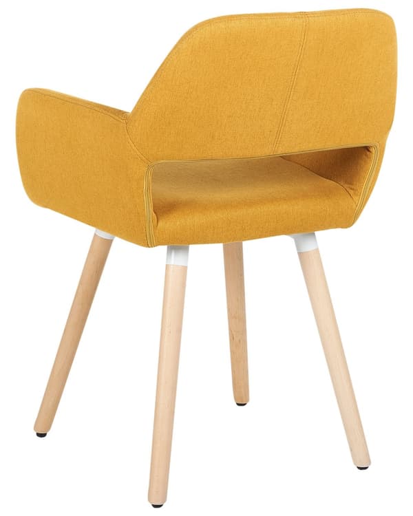 Tuoli keltainen 44 x 81 x 56 cm polyesteri puu 2 kpl käsinojat lattiasuoja retro