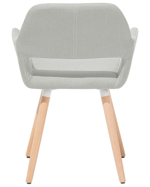 Tuoli vaaleanharmaa 44 x 81 x 56 cm polyesteri puu 2 kpl käsinojat lattiasuoja retro