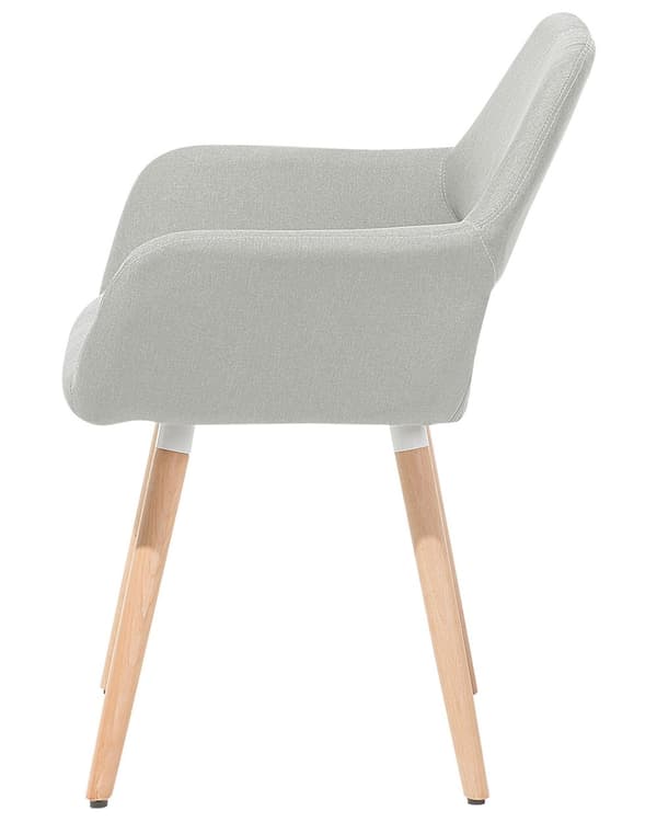 Tuoli vaaleanharmaa 44 x 81 x 56 cm polyesteri puu 2 kpl käsinojat lattiasuoja retro