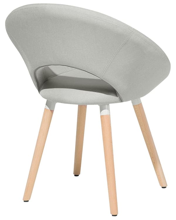 Tuoli vaaleanharmaa 66 x 80 x 45 cm polyesteri puu 2 kpl lattiasuoja käsinojat retro