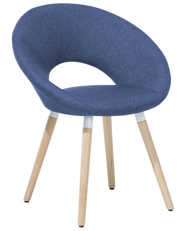 Tuoli laivastonsininen 66 x 80 x 45 cm polyesteri puu 2 kpl lattiasuoja käsinojat retro