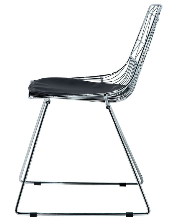 Tuoli hopea 53 x 78 x 50 cm teräs keinonahka 2 kpl lattiasuoja moderni teollinen