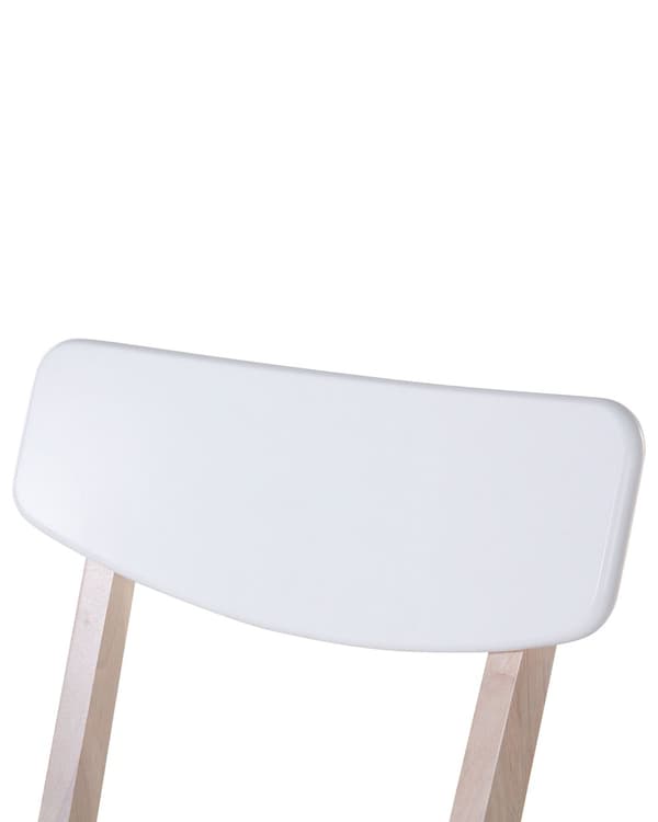 Tuoli valkoinen 42 x 76 x 49 cm MDF-levy vaalea kumipuu maalattu 2 kpl