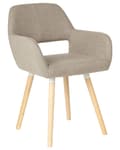 Pikkukuva 5 / 10: Tuoli ruskeanharmaa 44 x 81 x 56 cm polyesteri puu 2 kpl käsinojat lattiasuoja retro