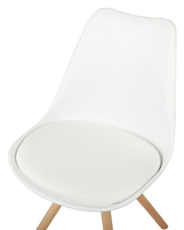 Set av 2 Middagsstolar Vit Konstläder Eleganta Träben