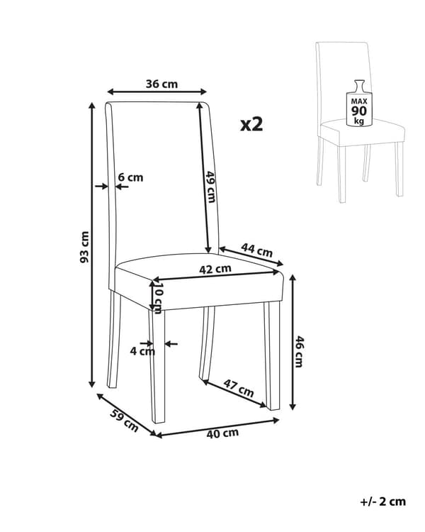 Tuoli tummanruskea 42 x 93 x 59 cm keinonahkaverhoilu mäntypuu 2 kpl lattiasuoja