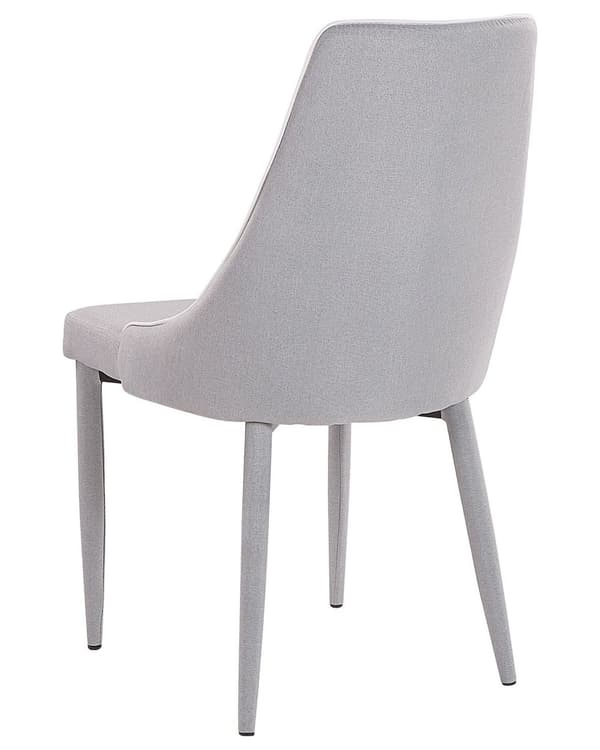 Set med 2 Köksstolar med klädd sits och ben i blått tyg