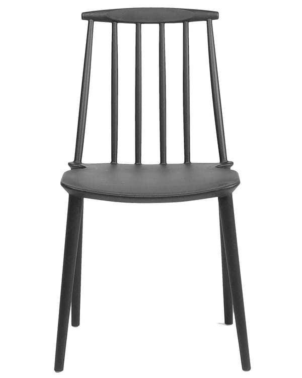 Sæt med 2 Spisestuestole Sort Syntetisk Materiale Tremmeryg Armløs Traditionelt Design