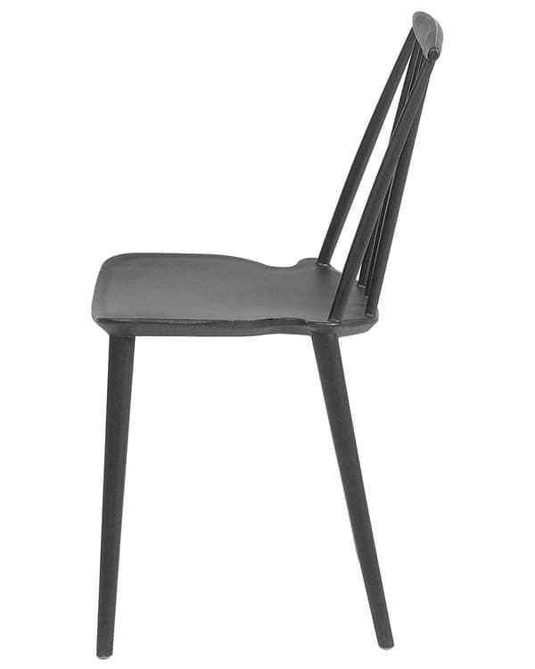 Sæt med 2 Spisestuestole Sort Syntetisk Materiale Tremmeryg Armløs Traditionelt Design