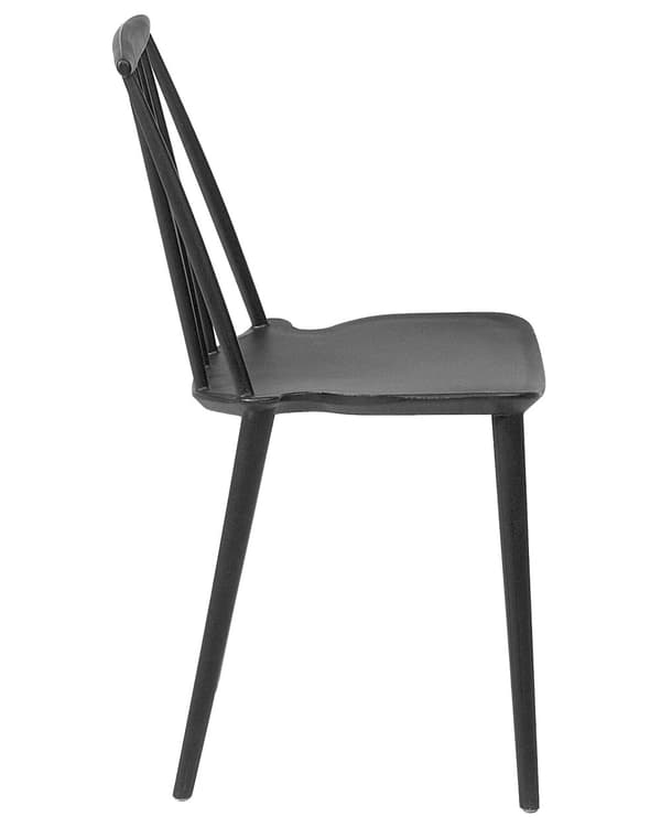Sæt med 2 Spisestuestole Sort Syntetisk Materiale Tremmeryg Armløs Traditionelt Design