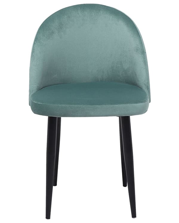 Sæt med 2 Spisestuestole Mintgrøn Velour Moderne Retrodesign Sorte Skrå ben
