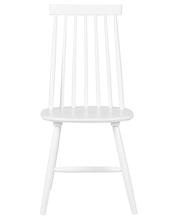Spisebordsstol Hvid Massivt Træ Sæt 95 x 44 x 45 cm Sildeben Tremme Pindestol Retro Køkken Indretning Spisebords Tilbehør Design Minimalistisk