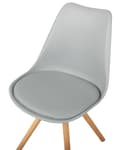 Miniatyrbillede 7 af 10: Spisebordsstole Grå Plastik og Lyst Træ Sæt 86 x 45 x 49 cm Dekorativ Skalstole med Kunstlæder Sæde Spisestue Køkken Indretning Skandinavisk