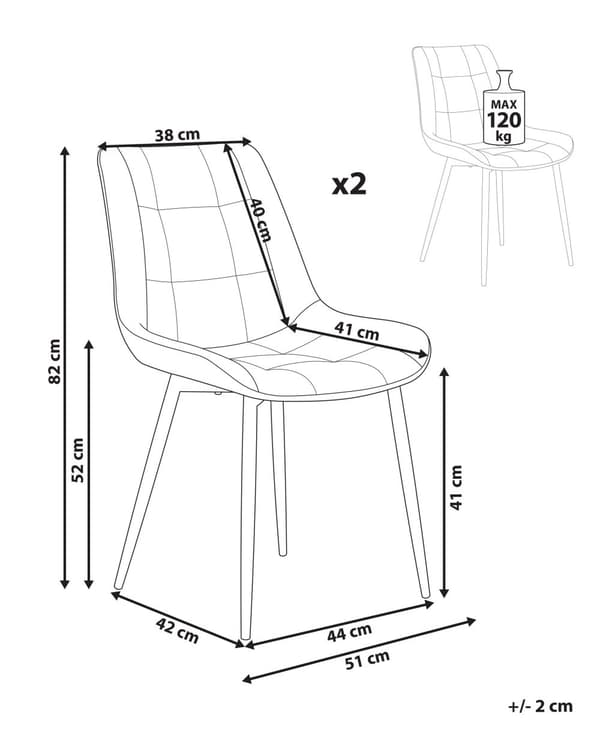Sæt med 2 Spisestuestole Gyldenbrun Imiteret Læder Sorte Ben Moderne Minimalistisk Stil