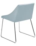 Miniatyrbillede 7 af 10: Spisebordsstole Lyseblå Velour Stof med Sølv Krom Metalben Sæt af 2 79 x 55 cm Quiltet Moderne klassisk Design Uden Armlæn Køkken Indretning