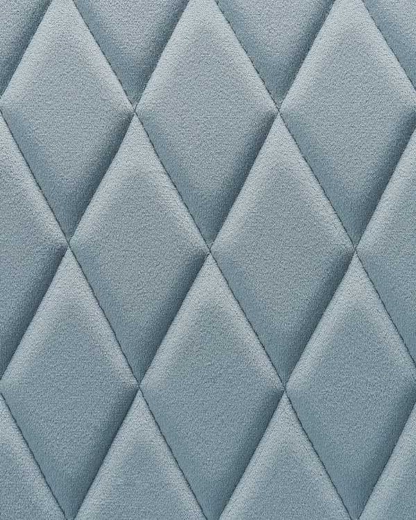 Spisebordsstole Lyseblå Velour Stof med Sølv Krom Metalben Sæt af 2 79 x 55 cm Quiltet Moderne klassisk Design Uden Armlæn Køkken Indretning