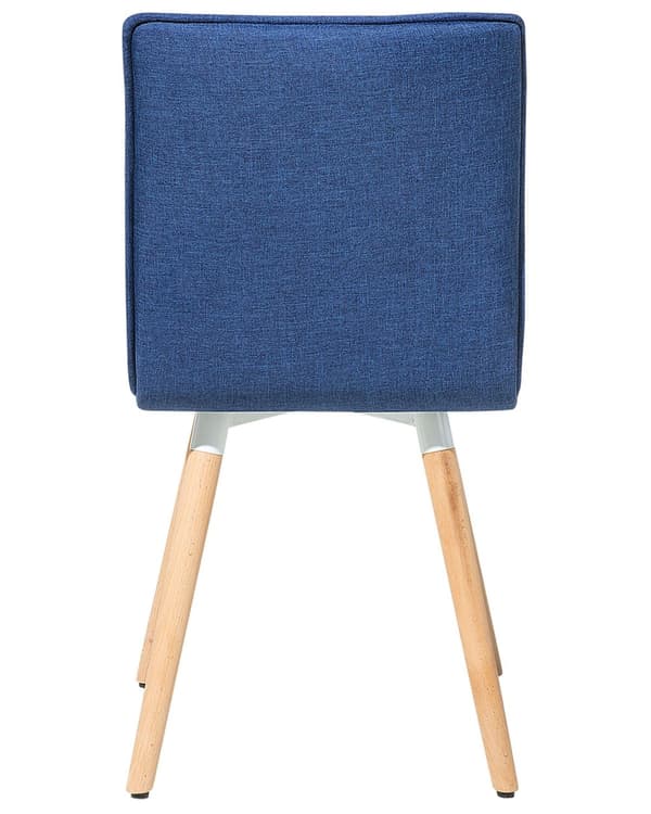 Spisebordsstole Blå Polyester Stofbetræk med Lyst Træben Sæt 58 x 81 x 42 cm Behagelige Moderne Eklektisk Stil Knap Tuftet Ryglæn Design