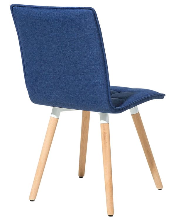 Spisebordsstole Blå Polyester Stofbetræk med Lyst Træben Sæt 58 x 81 x 42 cm Behagelige Moderne Eklektisk Stil Knap Tuftet Ryglæn Design