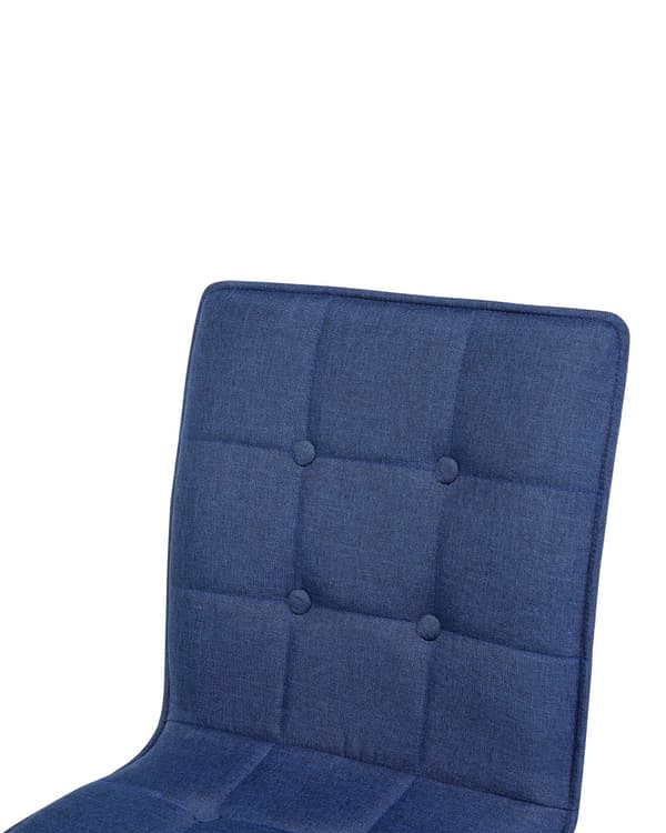 Spisebordsstole Blå Polyester Stofbetræk med Lyst Træben Sæt 58 x 81 x 42 cm Behagelige Moderne Eklektisk Stil Knap Tuftet Ryglæn Design