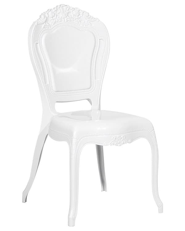 Sæt med 2 Spisestuestole Hvid Akryl Solid Ryg Armløs Stabelbar Vintage Design