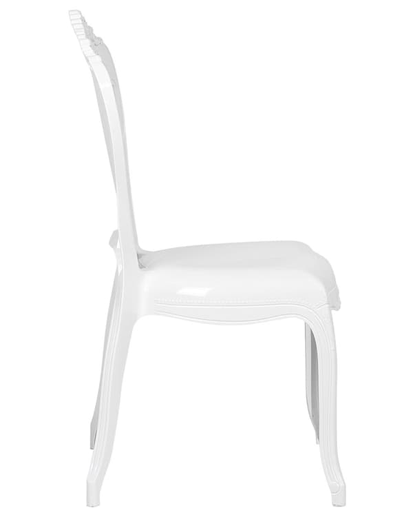Sæt med 2 Spisestuestole Hvid Akryl Solid Ryg Armløs Stabelbar Vintage Design