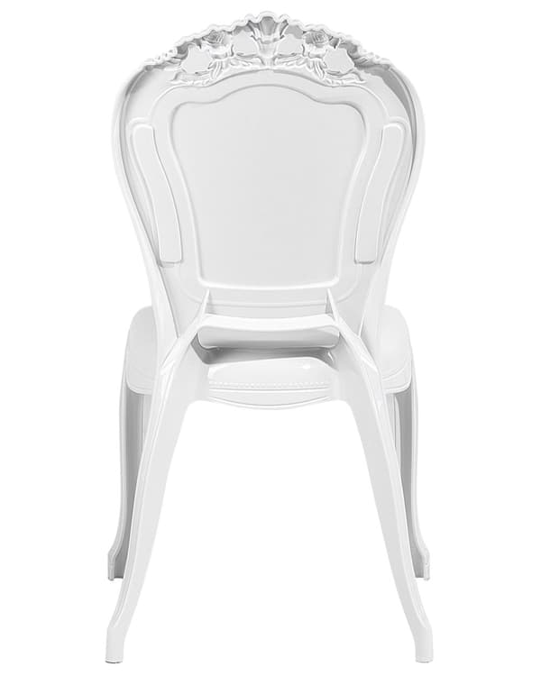 Sæt med 2 Spisestuestole Hvid Akryl Solid Ryg Armløs Stabelbar Vintage Design