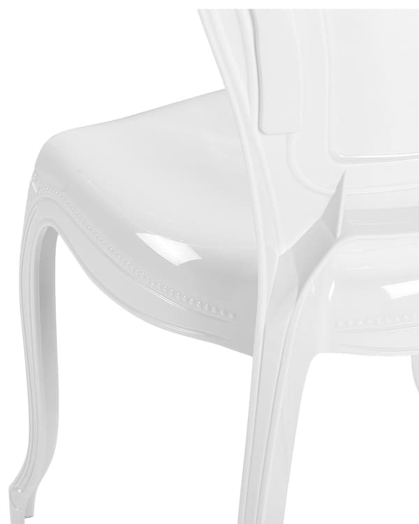 Sæt med 2 Spisestuestole Hvid Akryl Solid Ryg Armløs Stabelbar Vintage Design