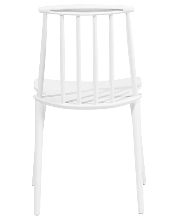 Sæt med 2 Spisestuestole Hvidt Syntetisk Materiale Lamelryglæn Armløs Traditionelt Design