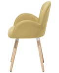 Miniatyrbillede 6 af 11: Spisebordsstole Gul Polyester Stofbetræk med Lyst Træben Sæt 83 x 52 x 44 cm Behagelige Komfortable Moderne med Armlæn Retro Stil Design