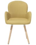 Miniatyrbillede 7 af 11: Spisebordsstole Gul Polyester Stofbetræk med Lyst Træben Sæt 83 x 52 x 44 cm Behagelige Komfortable Moderne med Armlæn Retro Stil Design