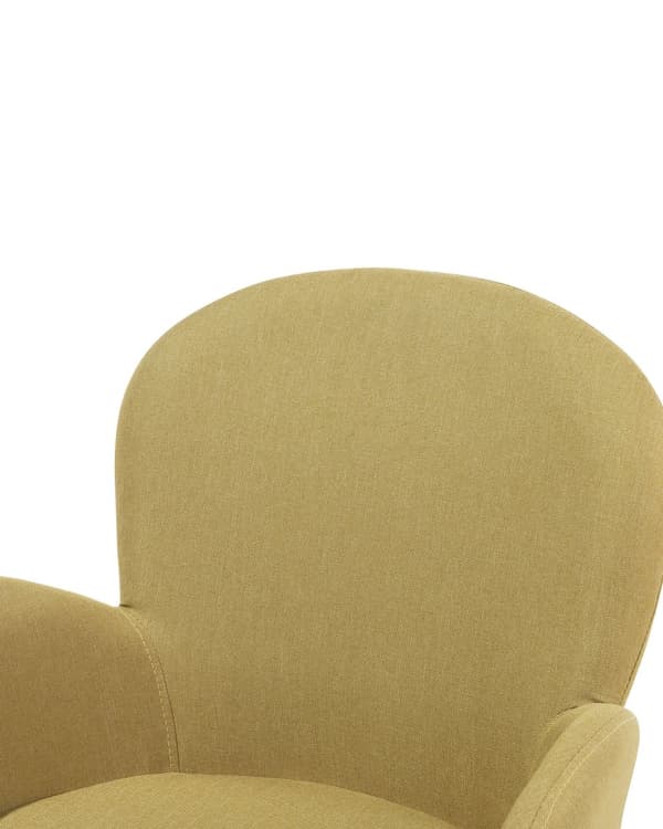 Spisebordsstole Gul Polyester Stofbetræk med Lyst Træben Sæt 83 x 52 x 44 cm Behagelige Komfortable Moderne med Armlæn Retro Stil Design