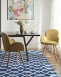 Miniatyrbillede 2 af 11: Spisebordsstole Gul Polyester Stofbetræk med Lyst Træben Sæt 83 x 52 x 44 cm Behagelige Komfortable Moderne med Armlæn Retro Stil Design