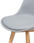 Miniatyrbillede 8 af 11: Spisebordsstole Grå Plastik og Lyst Træ Sæt 86 x 45 x 49 cm Dekorativ Skalstole med Kunstlæder Sæde Spisestue Køkken Indretning Skandinavisk