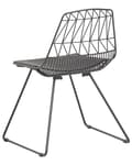 Miniatyrbillede 5 af 9: Sæt med 2 Spisestuestole Sort Metalstel i Imiteret Læder Geometrisk Ryglæn Moderne Industrielt Design