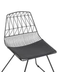 Miniatyrbillede 7 af 9: Sæt med 2 Spisestuestole Sort Metalstel i Imiteret Læder Geometrisk Ryglæn Moderne Industrielt Design