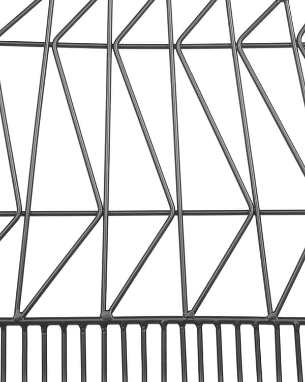 Sæt med 2 Spisestuestole Sort Metalstel i Imiteret Læder Geometrisk Ryglæn Moderne Industrielt Design