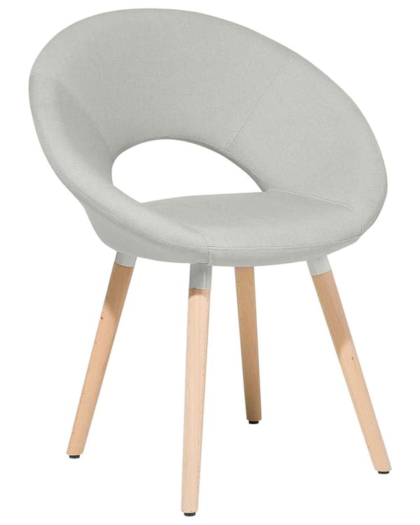 Spisebordsstole Lysegrå Lyst Bøgetræ Stof Polstring 2 stk Moderne Runde Spisestole med Buet Ryg Designer Stole Eklektisk Stil